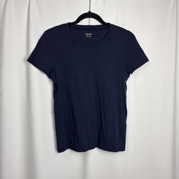 Madewell M Navy Blue Crew Neck Short Sleeve Cotton Tee T Shirt Northside Vintage - Picture 1 of 10
